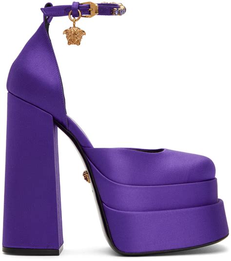 dark purple platform heels